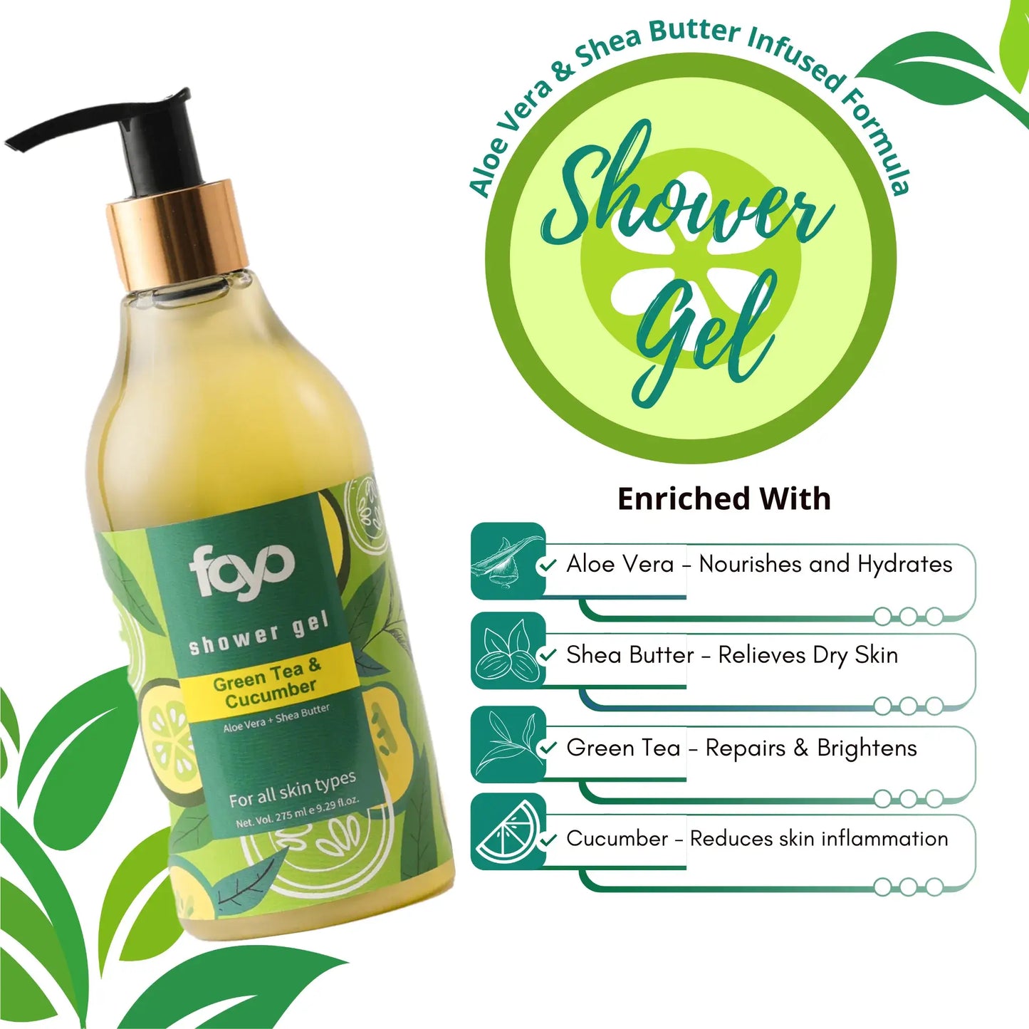 GREEN TEA & CUCUMBER SHOWER GEL